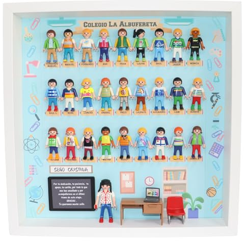 CUADRO PLAYMOBIL Modelo GRACIAS PROFE. Regalos para PROFESORES. Ideal para regalar en FIN DE CURSO. Regalos personalizados y originales para profes. Regalos TPMAS.