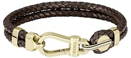 BOSS Jewelry Armband für Herren Kollektion ARES PRIME aus Braunem oder Schwarzem Leder mit Silber- oder Goldfarbenem Edelstahlverschluss