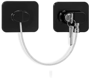 BIMRTGXR 1 pz Serrature di sicurezza senza punzonatura Serratura for porta scorrevole dell'armadio Serratura for frigorifero con chiavi(Black 02)