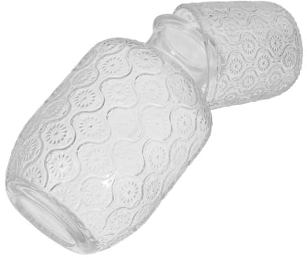 HEATSHAKING Caraffa Con Bicchiere Per Notte Design Elegante e Compatto Per Comodini e Bagni Per Bevande Fresche e Collutorio