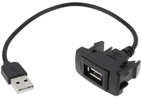 EMSea Adattatore per cavo di alimentazione USB da maschio a femmina, con una lunghezza di 25 cm, compatibile con caricabatterie da auto con porta USB Toyota Corolla 2007-2019