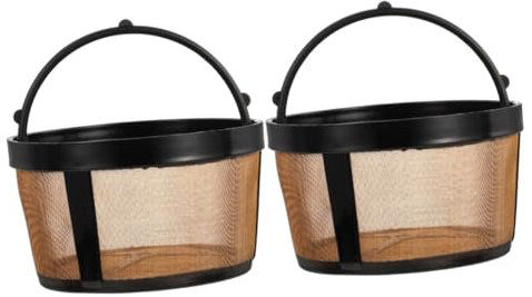 NUOBESTY 2 Piezas cesta de filtro de café reutilizable filtro de taza de café filtrar conformado de cafetera canasta de de acero inoxidable accesorio de malla de nailon
