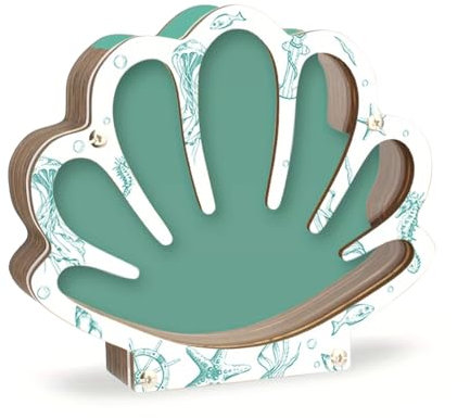 Caja organizadora de madera transparente con forma de concha, soporte decorativo transparente portátil para guardar recuerdos, para baños, salidas a la playa, coleccionistas, hogar, salas de estar