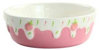 Ensaladera redonda de cerámica de 6 pulgadas con color bajo esmalte, lindo y simple para uso doméstico, ensaladera de 6 pulgadas (rosa oscuro)