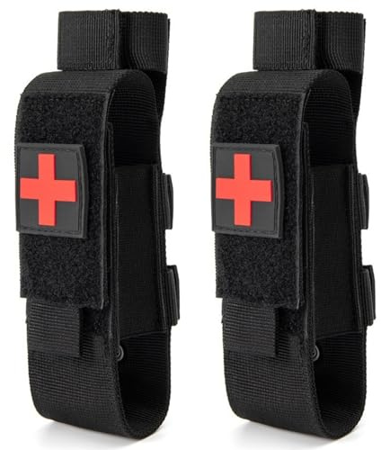 Porte-garrot Molle 2 pièces pochette pour garrot pour cisailles EMT, couteau pliant, petit sac à outils d'extérieur organisateur pochette de ceinture porte- Molle pour TQ Holder