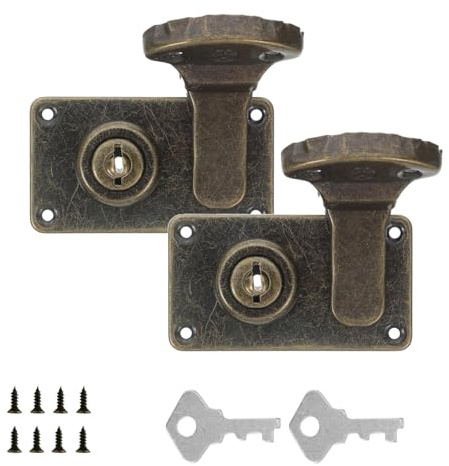 2 Stück Vintage Latch, Metall Koffer Gepäck Überfalle, Dekorative Haspe, Antikes Kofferschloss, 7,3 x 4,1 cm, für Gepäck Koffer, Schmuckboxen, Schränke (Bronzefarben)