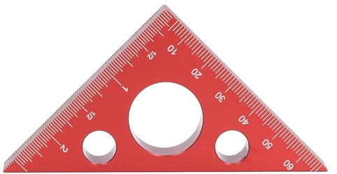 BONKZEBU Dickes 45-Grad-Winkellineal aus Aluminiumlegierung, Langlebiges Dreieckiges Quadratlineal, Holzbearbeitungswerkzeuge für -Holzbearbeitungsprojekte (Rot)