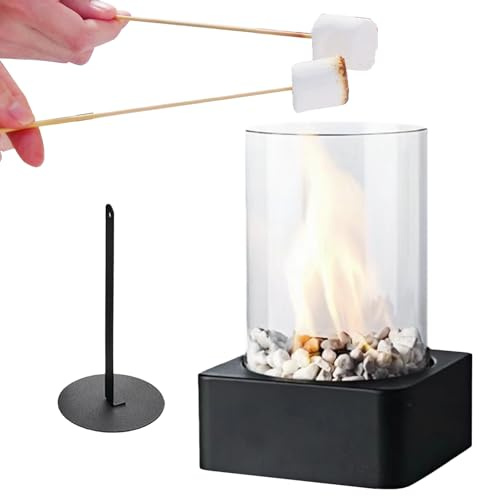 MWZBTG Foyer Tournant À Flamme, 29x16cm Lampe Tornade, Foyer À Gaz Portable, Déco Lumineuse LED Moderne, Bol À Feu Portable pour Terrasse Jardin Extérieur Camping Arrière-Cour Feu De Camp Camping
