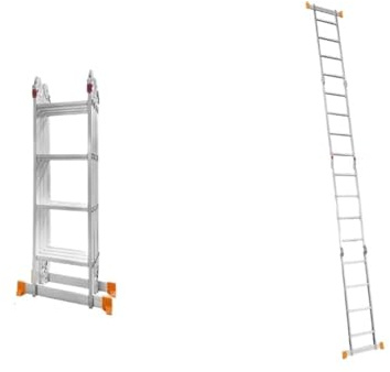 échelle télescopique Échelle Pliante multifonctionnelle en Aluminium, escabeau réglable for l'intérieur et l'extérieur echelle(4 Step)