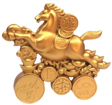 SZLIFE Statua Di Cavallo Rotante in Lega, Ornamento Del Cavallo Dello Zodiaco Misura 9,8 X 8,8 Cm, Sculture Di Animali per Il Capodanno Cinese 2026 Adatto per Ufficio, Soggiorno, Camera Da Letto