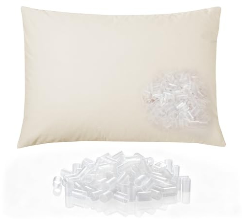 LOFE Buckwheat Pillow Alternative - Height and Hardness Adjustable Japanese Pillow with Customizable Pe Tube Filling, Firm Support, Entire Cervical Neck Pillow Machine Washable, Organic Cotton Cover