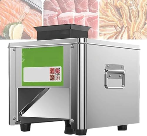 Cortadora De Fiambre Eléctrica Comercial 850W - 310r/min, Cuchilla Inoxidable, 150kg/h De Producción, Corta Lonchas Finas, Tiras O Tacos De Carne Y Verduras Para Hostelería(3.5mm)