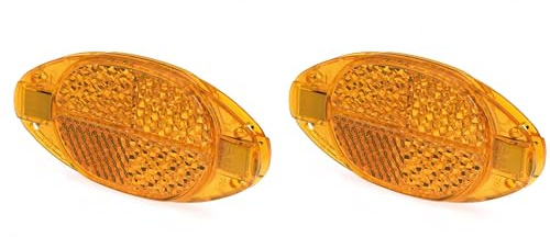Prophete 4 Speichen-Reflektoren – StVZO, Sicherheitsclips, 4er-Set für Fahrrad, Katzenaugen mit Sicherheitsclips, 4 Stück, orange (Packung mit 2)