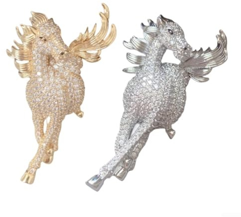 Broche en diamant pour homme et femme - Accessoire sur le thème de l'horoscope avec un savoir-faire précis et un mécanisme de broche robuste (doré)