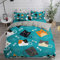 Treers Set di Biancheria da Letto di Matrimoniale 3 Pezzi 3D Gatto Stampa Digitale, Set Copripiumino in Microfibra con Federa e Copripiumino Chiusura Cerniera (Turchese,230x260cm)