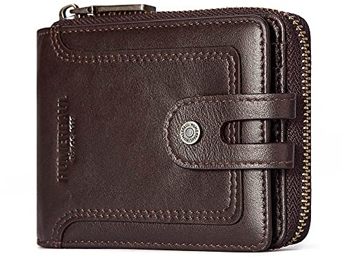 HUMERPAUL Leather Mens Wallet with Zipper RFID Blocking Wallets for Men UK