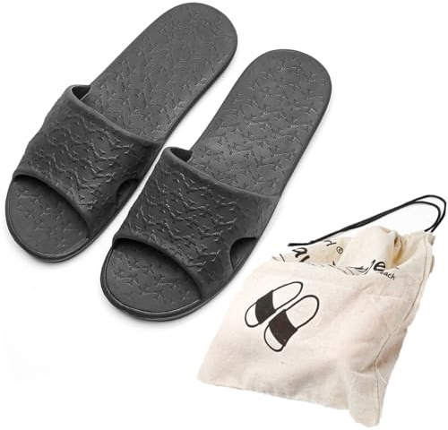 Anmerl Travel Slippers for Women & Men - Portable Foldable Slides with Storage Bag, Non-Slip Quick-Dry Comfort Shower Shoes for & Indoor/Outdoor, Hotel, Spa, Gym, Beach