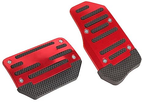 Fußpedal-Bezüge-Set, Rutschfeste Aluminiumlegierung Pedalbezüge, Auto Pedale Abdeckung, Brems- und Gaspedalbezüge Ersatz für die meisten Fahrzeuge mit Automatikgetriebe