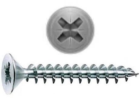 Set mit 200 selbstschneidenden Holzschrauben mit Senkkopf, 4 x 50 mm, ideal für Heimwerker und Heimwerker, erhältlich in verschiedenen Farben und Größen, Farbe verzinkt