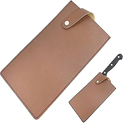 Knife Guard for Chef Knife, 8.5 Inch PU Leather Sheath, Brown Sleeve for Knives, Cleaver Knife Cover, Kitchen Knife Protective Sheath