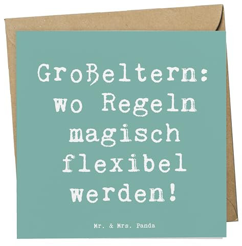 Mr. & Mrs. Panda Grußkarte Spruch Großeltern Magie - Geschenk, doppelkarte, Generationen, Klappkarte, Flexibilität, Enkelkinder, faltkarte, Weisheit, Familienleben, Geburtstage, Jubiläen, Weihnachten