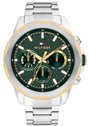 Tommy Hilfiger Analog-Multifunktions-Quarzuhr für Herren mit Edelstahl-, Silikon- oder Lederarmband