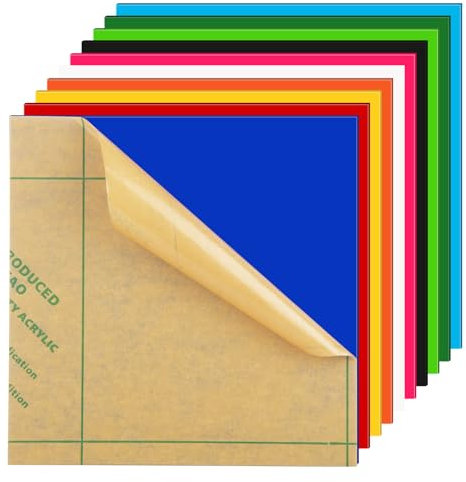 ASelected Lot de 10 plaques acryliques colorées de 20 x 20 cm