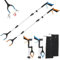 BlyeMichdi 2 Pezzi Pinza telescopica Pieghevole 109cm, Testa Rotante 360° Pinza Prensile in Alluminio, Bastone Raccogli Rifiuti, Raccoglitore di Immondizia con Punte Magnetiche (Blu+Arancione)