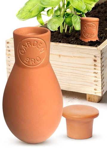 Ollas Terracotta Watering Pots Large - 14 Oz Terracotta Self Watering Globes for 1-Week Easy to Refill - Clay Garden Olla Pots Plant Waterers While On Vacation Outdoor & Indoor [1pc Large 14oz]