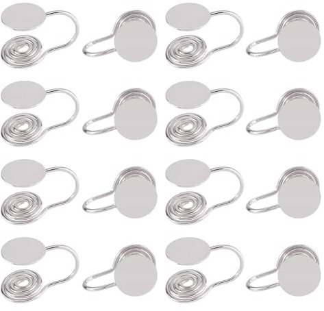 Hobbspring 16Pcs Pressure Earrings for Keloids Brass Clip Earrings Spiral Non-Pierced Earring Platinum Compression Earring Adjustable Keloid Ear rings for Women Men Ladies