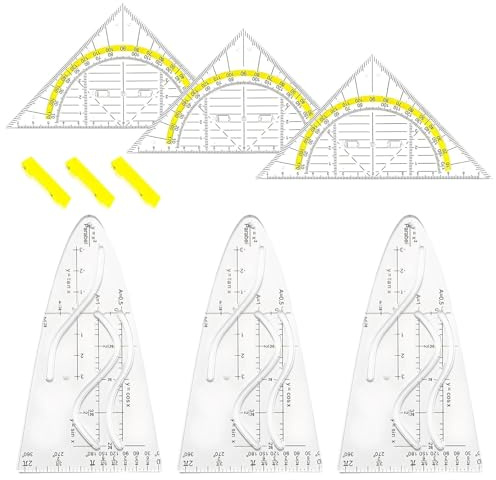 6 Stück Parabelschablone Mathe, Kurvenschablone, Geodreieck Grundschule, Normalparabel Schablone, Parabel Zeichenschablone, Schablone Einheitsparabel, Parabel Lineal, für Studenten Büro Designer