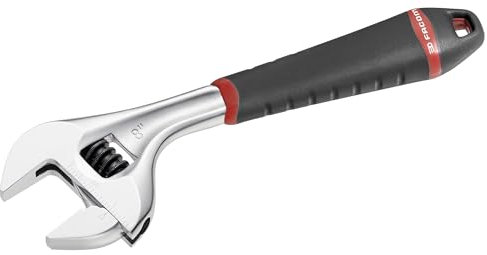 FACOM Rollgabelschlüssel 101.8G (33mm, 201mm Länge, glanzverchromt, Schnellverstellung, extra große Öffnung, mit ergonomischem Griff aus Bi-Material)