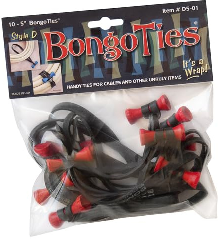 BongoTies D5-01-R Kabelbinder Style D mit roter Spitze, 10 Stück, 12,7 cm