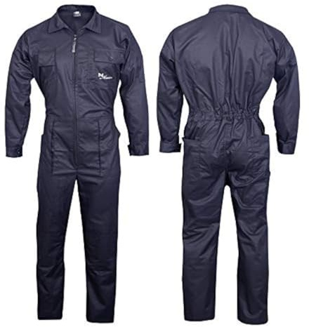 NORMAN Black Men's Coveralls Boiler Suit Overalls for Warehouse Garages Workers Heavy Duty (L)