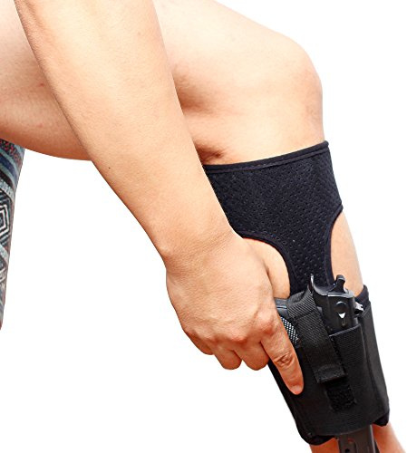 Gexgune Knöchel Holster für verdeckte tragen 1PC atmungsaktive verstellbare Bein tragen Pistole Pistole Holster mit Magazin Beutel für G 27,42,43.