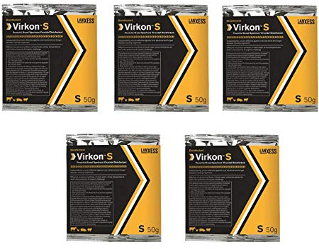 Virkon S Disinfectant Sachet x 50g. Pack of 5 Sachets