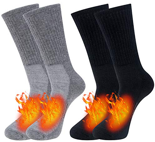 Chalier Cozy 2 Paar Merino Socken Herren Thermo Wintersocken Warme Merinowolle Wandersocken Trekkingsocken Anzugsocken Atmungsaktive Funktionssocken für Alle Aktivitäten