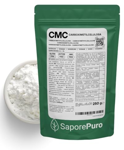 Saporepuro CMC 250 gr - utilisé pour modeler la pâte à sucre - colle alimentaire - pour créer des gels - pour la crème glacée