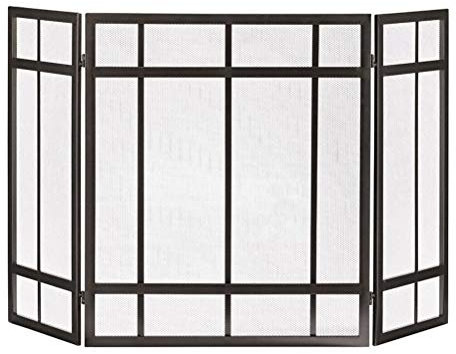 Pantalla De La Chimenea ABL 3- panel De La Pantalla Plegable Chimenea, Ampliable Hierro Labrado De Protección Contra Chispas, Estufa Bebé Guardia Chimenea For Chimenea De Madera Estufa De Pellets, H-8