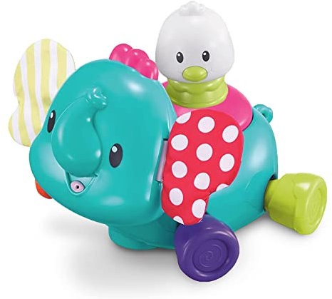 auby Elephant Tänzer in Elefantenform, mit Klangeffekten und Mehreren Geschwindigkeiten, französisches Geschenk – Säuglingsanbau – Babyspielzeug 9 Monate und +, FR461141, Mehrfarbig