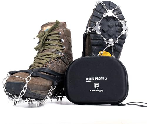 ALPIN LOACKER Grödel für Schneeschuhe I Leichte Steigeisen für Bergschuhe I Schhukrallen und Antirutsch Spikes I Eiskrallen & Schuhspikes, Grödel XL