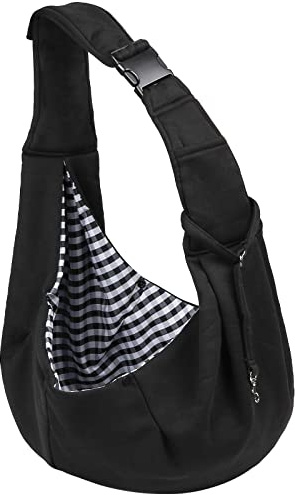 Sarsumir Borsa da Viaggio per Cani Piccola, Gatti, Trasportino da Passeggio Tracolla Regolabile Nero
