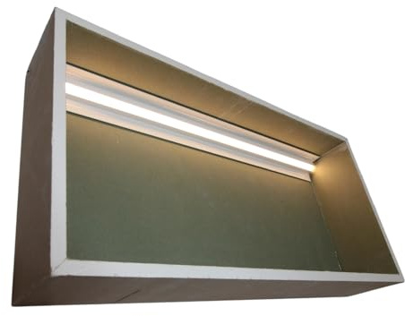 Alupona Duschnische doppelt mit Beleuchtung I 2X 30 cm x 30 cm I LED Wandnische aus Gipskarton I Badnische 112,5 mm tief für Trockenbau & Massivwände I Duschablage mit LED-Streifen I warmweiß 3000K