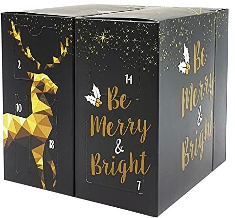 GOLDEN DEER Beauty Adventskalender für Frauen mit Make Up & Nagellack - CUBE FOLD - Würfel Kosmetik Schminke Damen Weihnachtskalender