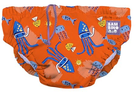 Bambino Mio Återanvändbar Badblöja – Läckagesäker & Justerbar, Populär och Bäst Säljande Simblöja för Barn - 6-12 månader - Orange manet