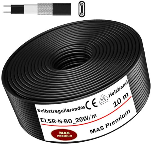 Heizkabel Selbstregulierendes Heizband ELTHERM ELSR-N-BO 20W/M AT 5–100m Rohrheizung Begleitheizung Wasserleitung Dachrinnenheizung Frostschutzkabel 10°- 80°C (10m)