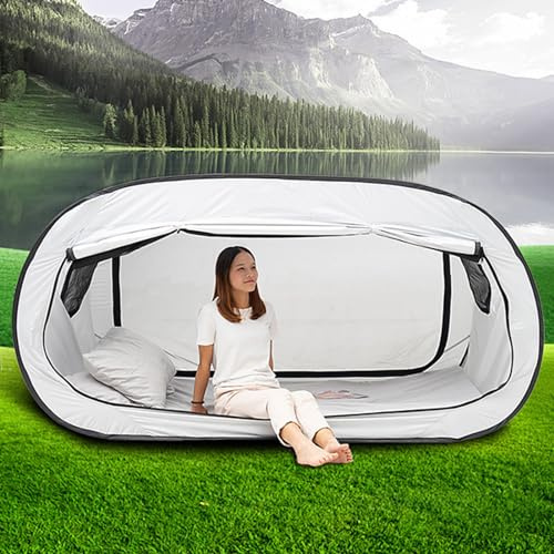 Zelt-Bett, Faltbares Outdoor-Zelt, Völlig geschlossenes Design, Privatsphäre, Schattiges Kinder- und Erwachsenenzelt (White)
