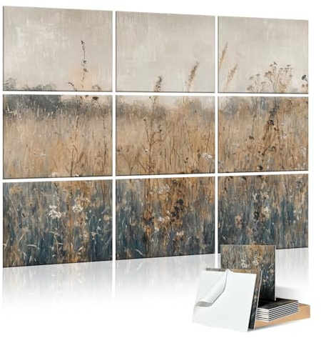 ENSEPST 9 Pack Wall Art Acoustic Panels,48 X 36Sound Absorbing Panels, Decorative Sound Dampening Panels, Acoustic Treatment for Studio Home and Office （time）