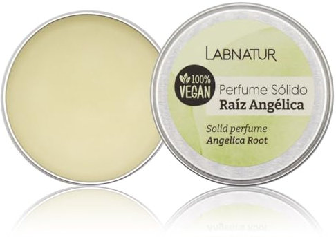 Labnatur Perfume Sólido Raíz Angélica - Aroma Herbal y Balsámico - Natural y Sin Alcohol - Fragancia Duradera - Con Aceites Vegetales - Para Mujer y Hombre - Fabricado en España - 15 ml