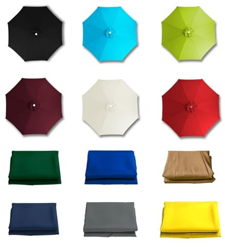 MObyat Sonnenschirm Ersatzteile Für Terrassenschirm, Sonnenschirm Ersatzbezug Marktschirm des Garten, Hof, Strand, Pool, ​Markttisch UV-Schutz Ersatz-Sonnenschirm-Überdachung
